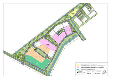 Plattegrond kaveloverzicht vroonstede 2 Sint-Annaland met bouwblokken A tot en met D.