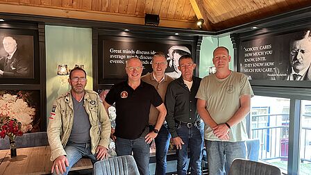 Veteranen Initiatief Tholen (VIT) V.l.n.r.: Jan van de Graaf, Ed van den Broek, Robert Versteeg, Willem Hoogenraad en Stefan Ramaekers. 