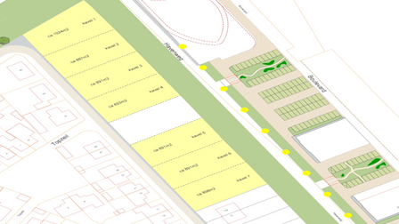 Plattegrond 7 bouwkavels havengebied (tussen Havenweg en Topzeil) Sint-Annaland